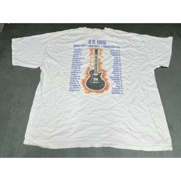 BB King Blues Fest 2001 Festival Tee White XL Cool Cat Guitar Guy Hiatt Castro - Picture 2 of 3